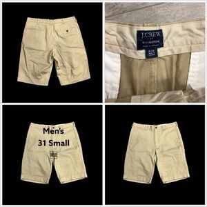 Men's J. Crew 31 S Small Khakis Chino Shorts Khaki Casual Twill Flat Front NWOT